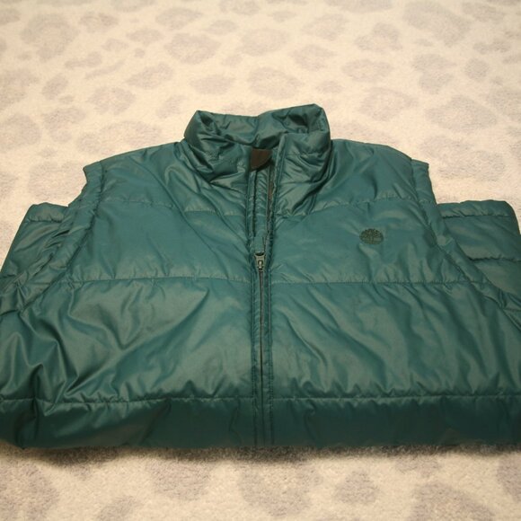 Timberland Men's Puffer Vest Jacket, Size Large, Green - Picture 2 of 3
